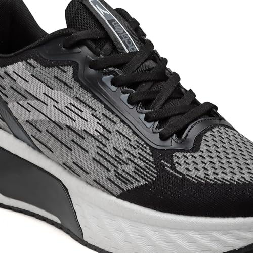 Action | Athleo | TURBO-501 | Men's | Lace-Up | Running | Shoes | Trendy | Lightweight | Comfortable | Durable | Sports | Shoes Black - Image 5