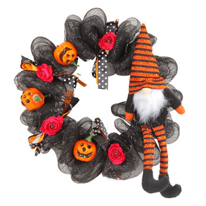Holiday Garland Front Door Decoration with 20 Lights Artificial Door Garland Ornament for Indoor Outdoor Party - Image 1