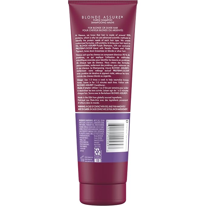 Nexxus Blonde Assure Purple Shampoo, For Blonde Hair Color Care Shampoo, Keratin Protein 8.5 oz - Image 2
