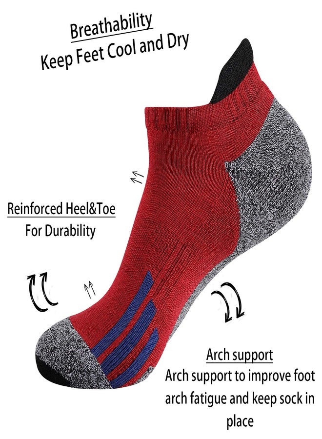 JOYNÉE Mens Ankle Athletic Sports Running Low Cut Socks for Men Cushion 6 Pairs,Colorful,Sock Size 10-13 - Image 3