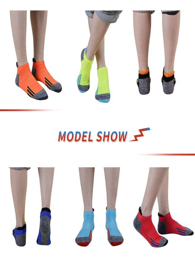 JOYNÉE Mens Ankle Athletic Sports Running Low Cut Socks for Men Cushion 6 Pairs,Colorful,Sock Size 10-13 - Image 2