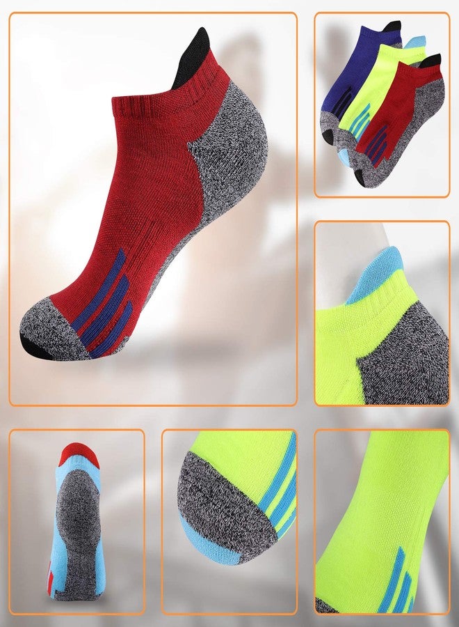 JOYNÉE Mens Ankle Athletic Sports Running Low Cut Socks for Men Cushion 6 Pairs,Colorful,Sock Size 10-13 - Image 5