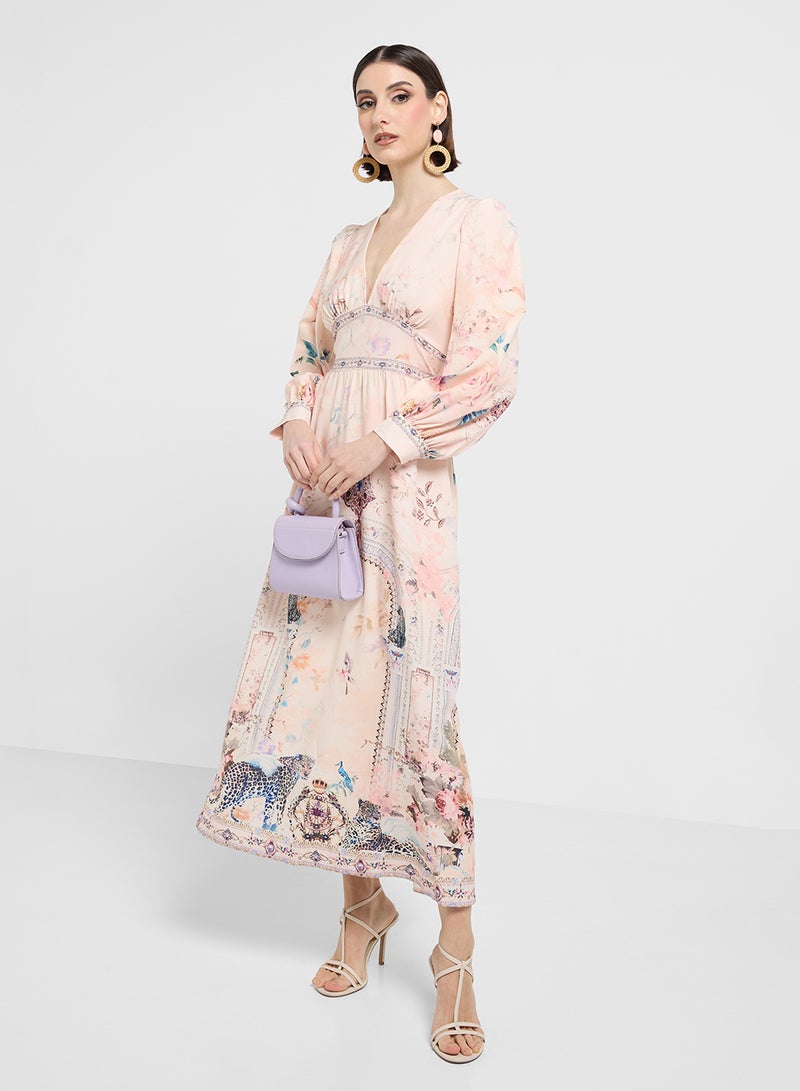 ELLA Floral Printed Maxi Dress - Image 4