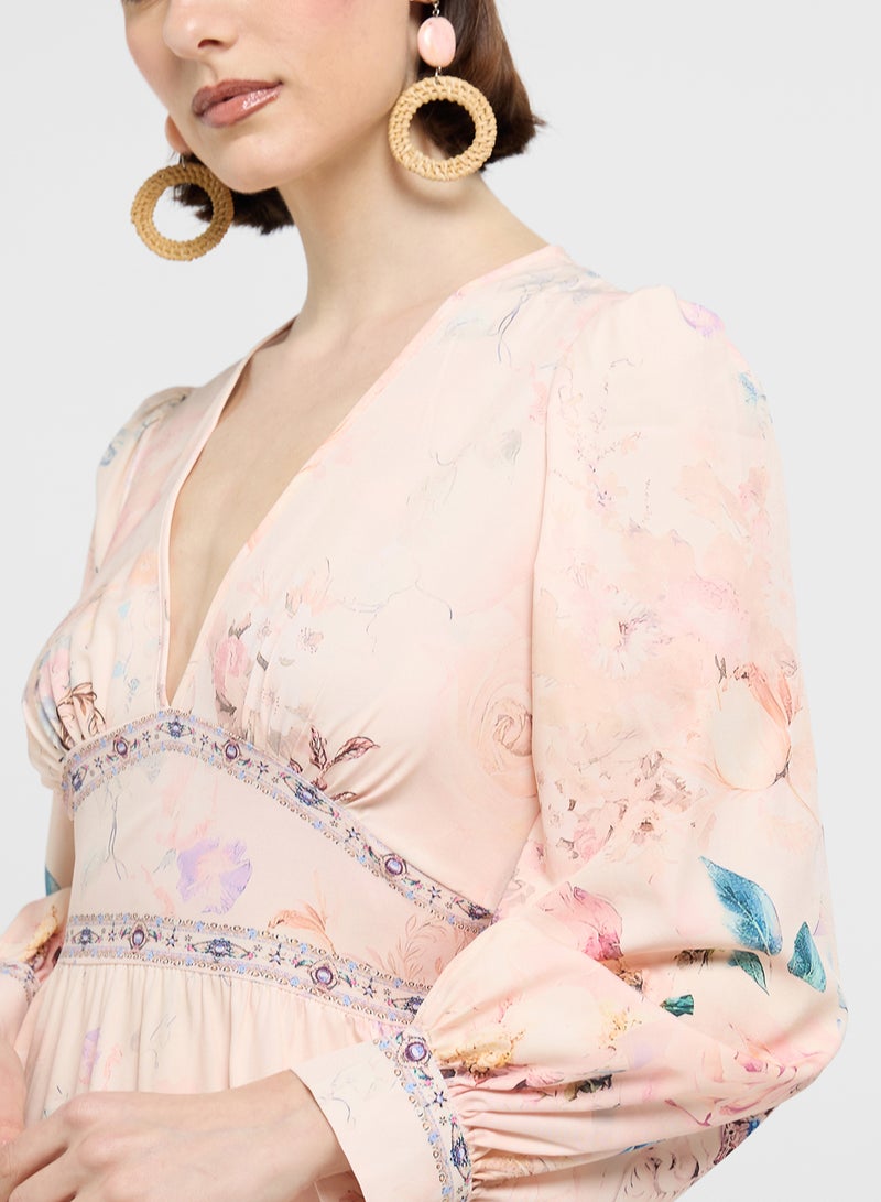 ELLA Floral Printed Maxi Dress - Image 3