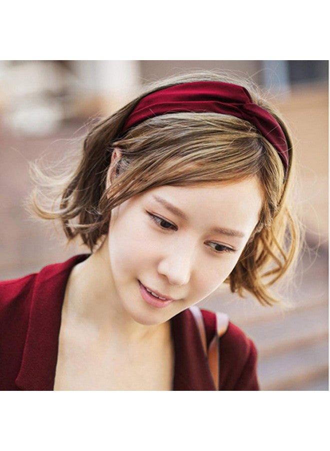 Yeshan Women'S Criss Cross Silk Satin Headbands Elastic Twisted Head Wrap Knotted Hair Bandpack Of 8 - Image 3