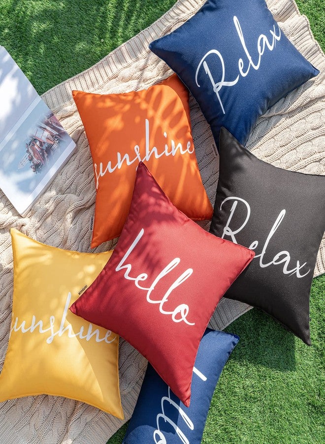 MIULEE Outdoor Waterproof Throw Pillow Covers Set of 2 Spring Hello Sunshine Decorative Outdoor Square Pillowcases for Chair Patio Garden Couch Tent Balcony Sofa Summer Yellow 18x18 Inch - Image 5