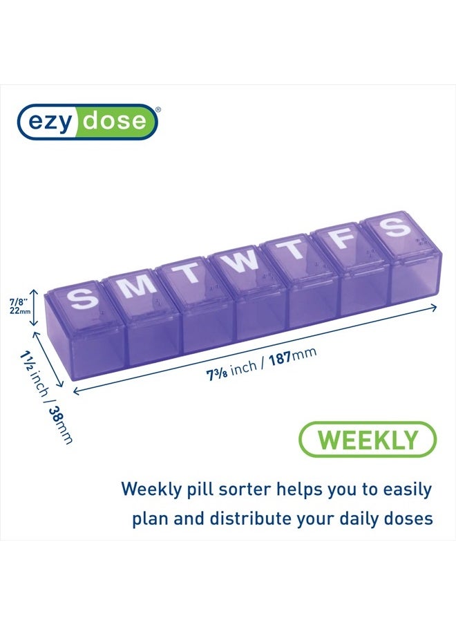 Ezy Dose - Weekly (7-Day) Pill Organizer, Vitamin Case, and Medicine Box, X-Large Compartments, Color May Vary - Image 1