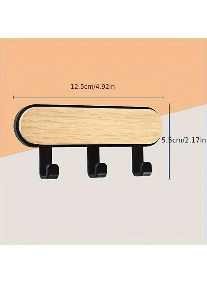 Wall Mounted Key Organizer Black Contemporary Woodlike Texture Space Saving Storage - Image 4