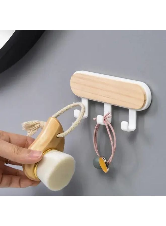 Wall Mounted Key Organizer Black Contemporary Woodlike Texture Space Saving Storage - Image 2