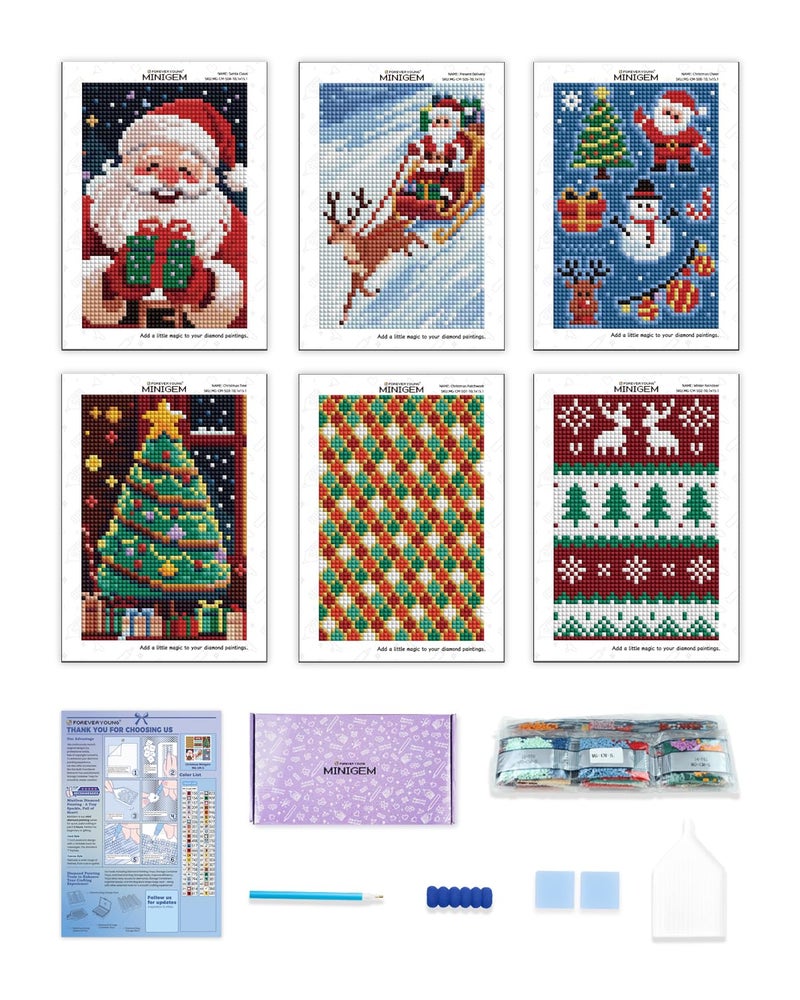 forever young Minigem Diamond Art Flowers Kits for Beginners, 8 Pcs Flower Resin Square Drill Diamond Painting Kits for Adults, 2-Hour Canvas Flower Small Diamond Art Kits for Adults (5x7 Inch) - Image 1