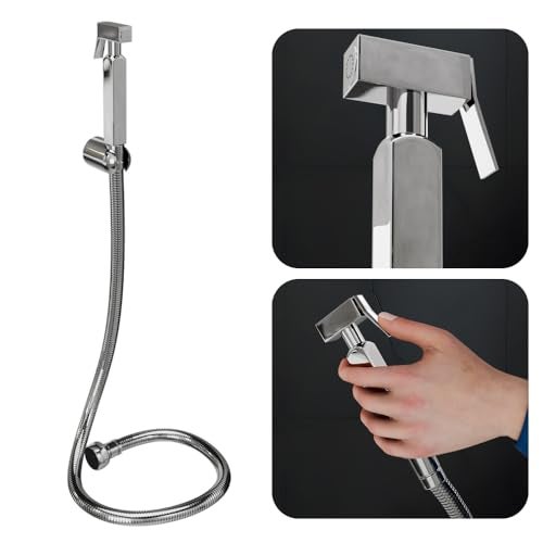 Lorazzo Brass Pro-X1 Health Faucet (Complete Set with 1-Meter Hose Pipe & Wall Hook) | Pure Brass | Chrome Finish | Jet Faucet for Toilet | Bathroom Jet Spray | 1-Year Lorazzo Limited Warranty - Image 1