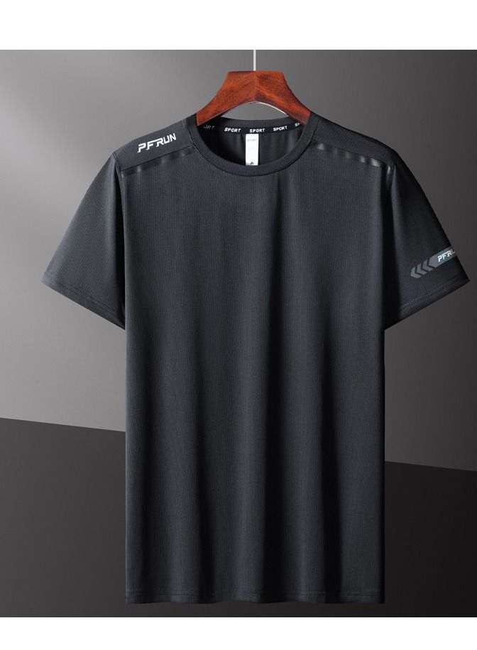 UTDOORWEAR تي شيرت رياضي قصير الأكمام للرجال صيفي جديد بتقنية الإحساس بالبرودة سريعة الجفاف للياقة البدنية والجري والترفيه