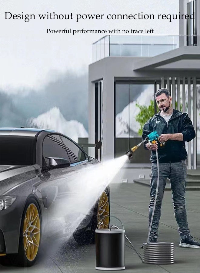 DUNISO High Pressure Washer, Powerful Car Floor Washing Pump, Portable Cordless Electric High Pressure Washer with 5-meter Hose and Mechanical Storage Box, for Cleaning Bikes, Motorcycles, Cars, Floors, Driveways and Gardens - Image 2