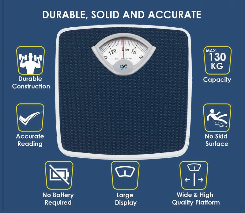 GVC Deluxe Personal Weighing Scale Human Body Weight Machine with 130 kg Capacity - Jet Black - Image 2