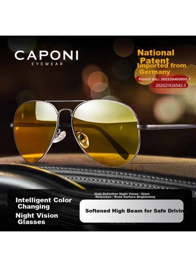 Caponi Photochromic Sungl Uni Day And Night Vision Driving Gl Anti-glare Night Driving Eyewear - Image 1