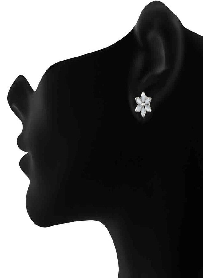 Mahi Stud Earrings for Women (Grey) (ER1109418RGry) - Image 2