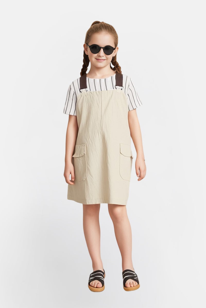 Fudo Kids Girl 4 Pieces Romper Dress Set, Multicolor - Image 1