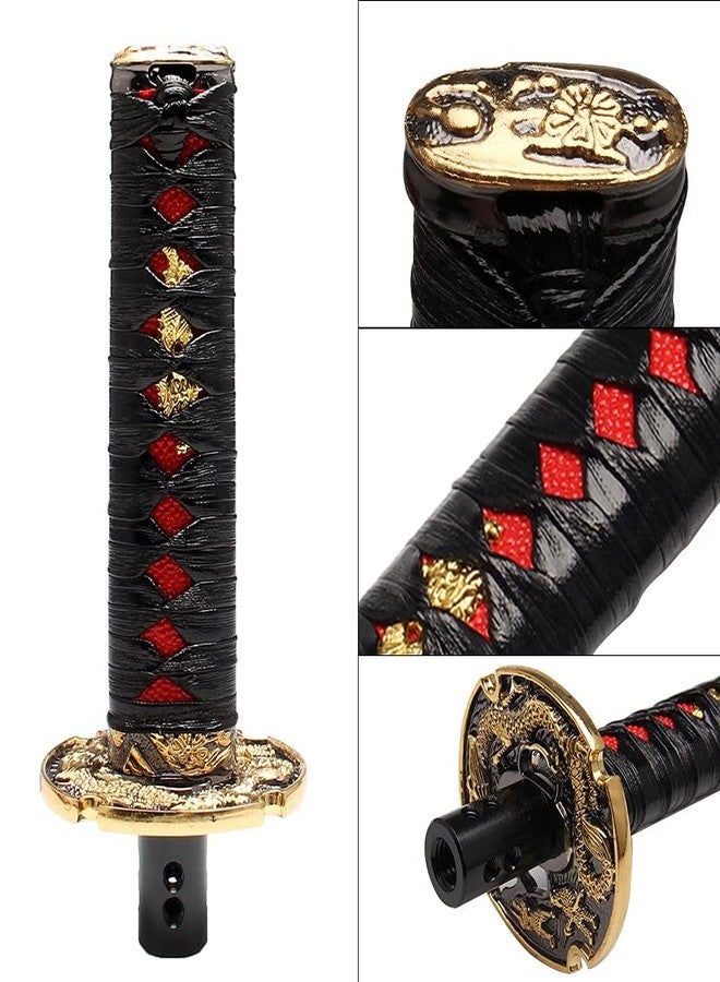 GSTP Automatic Katana Shift Knob Samurai Sword Weighted Gear Shifter Konb Universal for Cars with Lock Button (15cm Black&Red) - Image 5