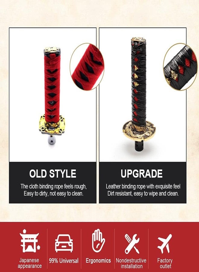 GSTP Automatic Katana Shift Knob Samurai Sword Weighted Gear Shifter Konb Universal for Cars with Lock Button (15cm Black&Red) - Image 3