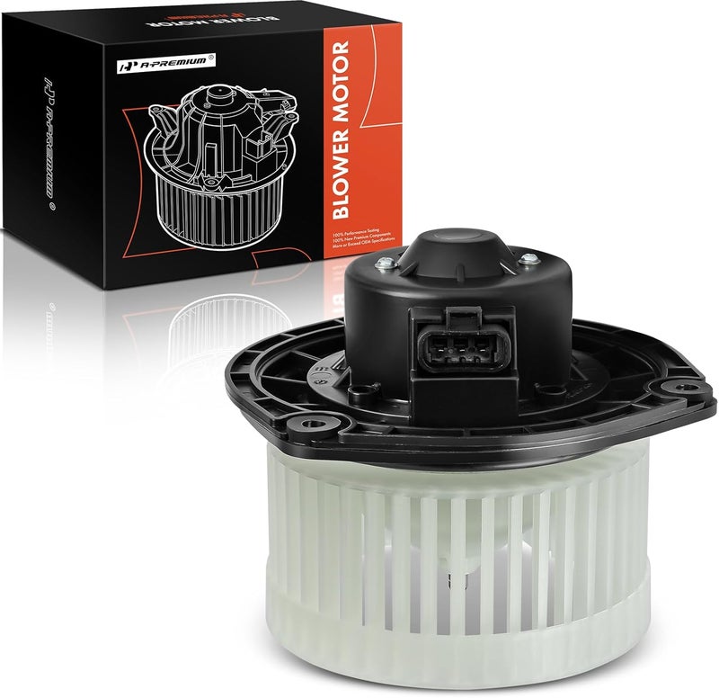 A-Premium Heater Blower Motor with Fan Cage Replacement for Buick LeSabre, Pontiac Bonneville, Oldsmobile Aurora, Cadillac Seville (2002-2005) - Image 1