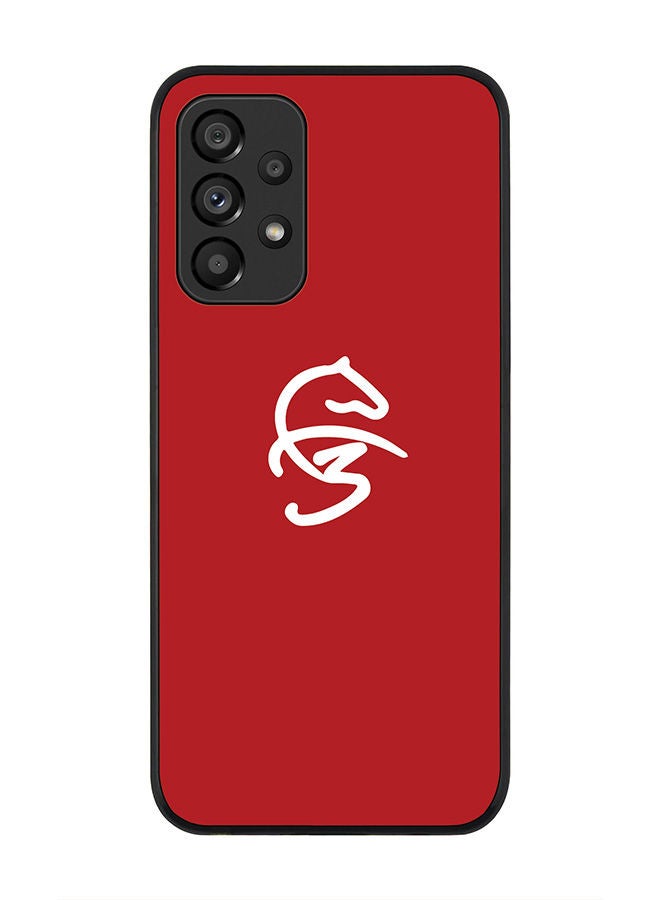 Stylizedd Rugged Black edge case for Samsung Galaxy A33 5G Slim fit Soft Case Flexible Rubber Edges Anti Drop TPU Gel Thin Cover -  Faz3 Icon Red - Image 1