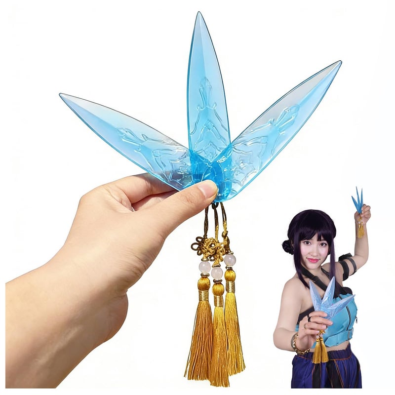 Honcloud 3-Piece 5 Inches Translucent Blue Soft Plastic Dagger Props Safe and Cut-Proof for Cosplay and Halloween Party - Image 1