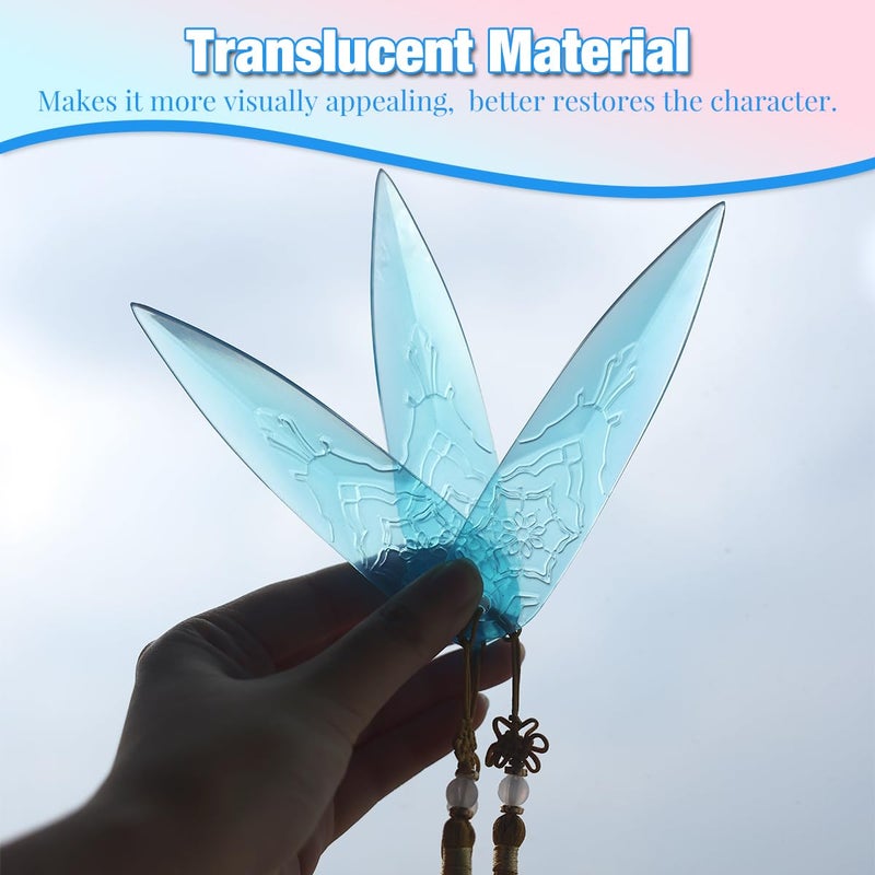 Honcloud 3-Piece 5 Inches Translucent Blue Soft Plastic Dagger Props Safe and Cut-Proof for Cosplay and Halloween Party - Image 3