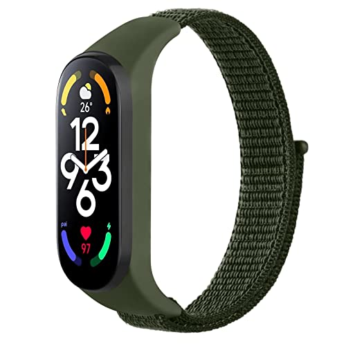 Tobfit Nylon Strap Compatible for Xiaomi Band 3/4 / 5/6 / Amazfit Band 5 (Watch Not Included), Removable Sport Belt for Men and Women (Clover) - Image 1