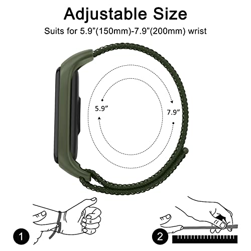 Tobfit Nylon Strap Compatible for Xiaomi Band 3/4 / 5/6 / Amazfit Band 5 (Watch Not Included), Removable Sport Belt for Men and Women (Clover) - Image 4