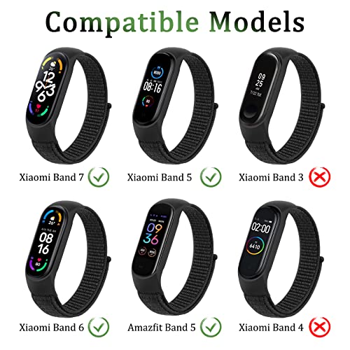 Tobfit Nylon Strap Compatible for Xiaomi Band 3/4 / 5/6 / Amazfit Band 5 (Watch Not Included), Removable Sport Belt for Men and Women (Clover) - Image 5