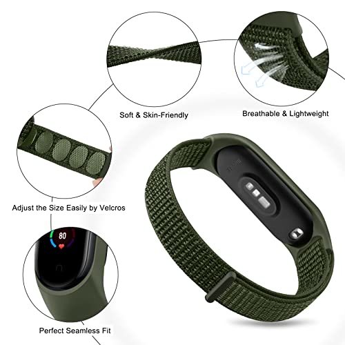 Tobfit Nylon Strap Compatible for Xiaomi Band 3/4 / 5/6 / Amazfit Band 5 (Watch Not Included), Removable Sport Belt for Men and Women (Clover) - Image 3