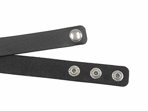 ReNext Gothic Punk Choker,PU Leather Short Necklace with Heart Shape Connector (Black) - Image 4