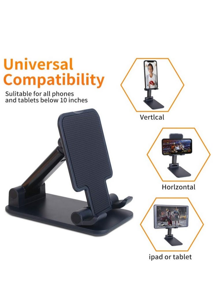 Generic - Adjustable Cell Phone Stand, Foldable Tablet Stand Mobile Phone Mount, Desk Holder, Desktop Charging Base, Alloy Material is More Stable, Compatible with All Smart Phones / 4-10 inch Tablet - Image 1