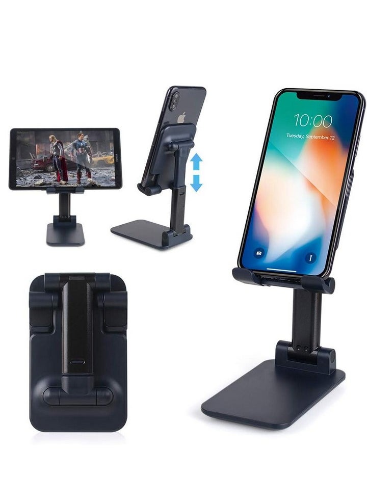 Generic - Adjustable Cell Phone Stand, Foldable Tablet Stand Mobile Phone Mount, Desk Holder, Desktop Charging Base, Alloy Material is More Stable, Compatible with All Smart Phones / 4-10 inch Tablet - Image 1