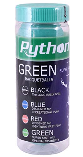 Python Racquetball Python 3-Ball Can (Green) Racquetballs (Super Fast w/Optimal Visibility) - Image 3