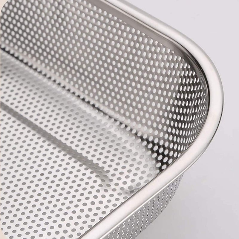 HMV MALL Stainless Steel Kitchen Sink Drainer Basket Mesh Strainer for Fruits Vegetables 30 x 20 x 6 CM - Image 4