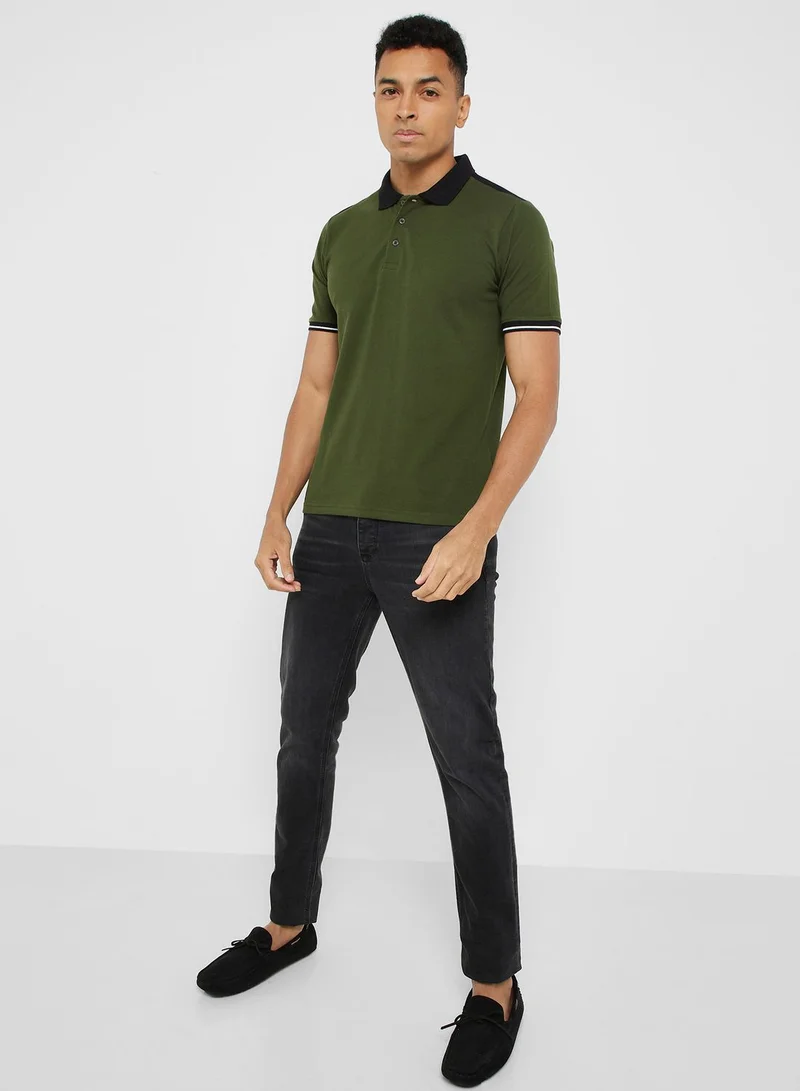 Robert Wood Tape Detail Polo Shirt