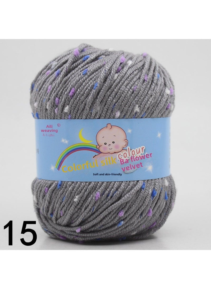 Multicolor Chunky Hand-Knit Yarn for DIY Sweaters 15 gray color dot A 
