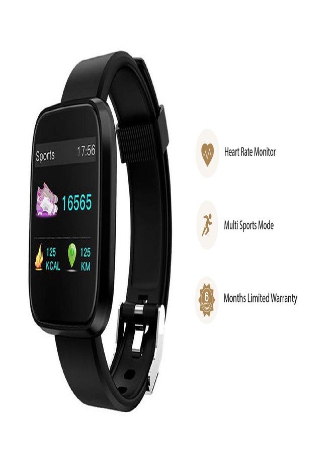 OPTA SB-162 Rubber Bluetooth Heart Rate + Sleep Monitor Fitness Watch Compatible with Android/iOS Smart Phones for UnisexMedium (Black) - Image 3