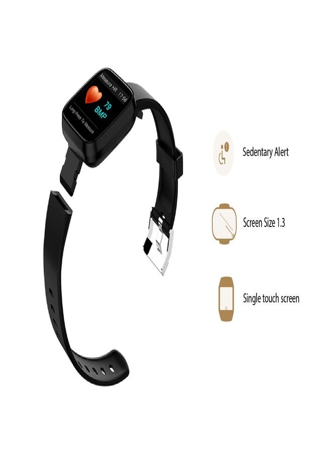 OPTA SB-162 Rubber Bluetooth Heart Rate + Sleep Monitor Fitness Watch Compatible with Android/iOS Smart Phones for UnisexMedium (Black) - Image 4