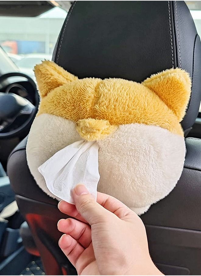 GROIC - Cartoon Hanging Car Tissue Holder, Plush Toy style Anime Tissue Box Tissue Cover Paper Holder，Car Paper Container,Cartoon Animals Paper Storage for car,Car Interior,Auto Supplies - Image 1