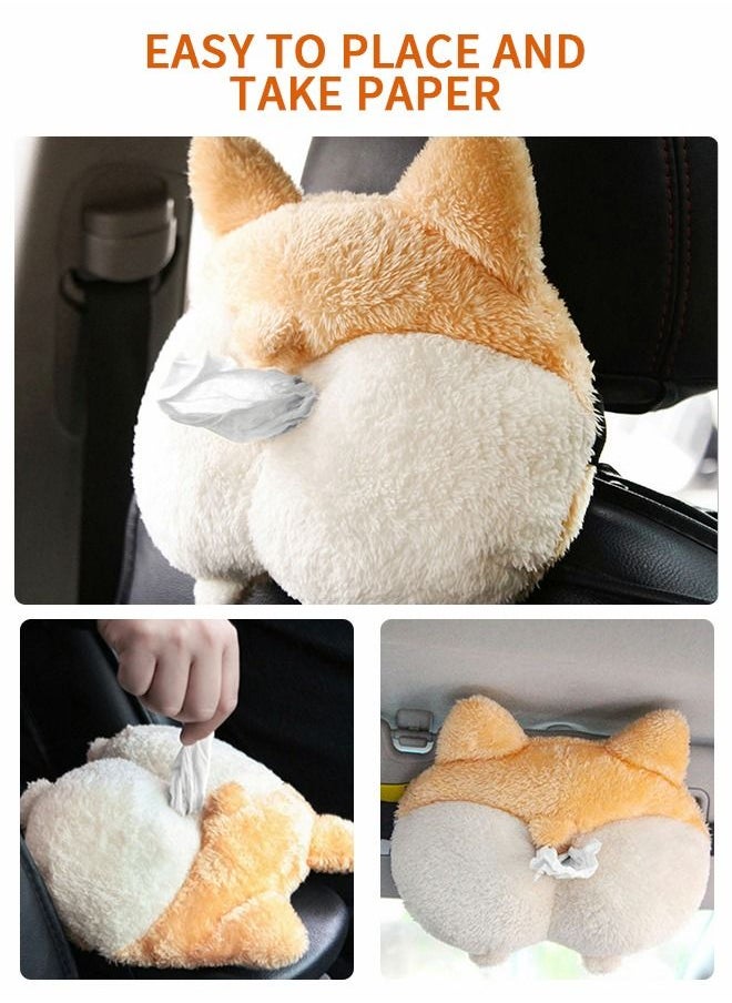 GROIC - Cartoon Hanging Car Tissue Holder, Plush Toy style Anime Tissue Box Tissue Cover Paper Holder，Car Paper Container,Cartoon Animals Paper Storage for car,Car Interior,Auto Supplies - Image 1