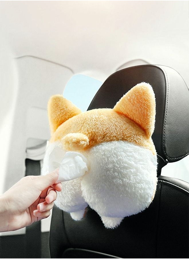 GROIC - Cartoon Hanging Car Tissue Holder, Plush Toy style Anime Tissue Box Tissue Cover Paper Holder，Car Paper Container,Cartoon Animals Paper Storage for car,Car Interior,Auto Supplies - Image 1
