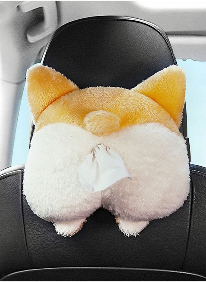 GROIC - Cartoon Hanging Car Tissue Holder, Plush Toy style Anime Tissue Box Tissue Cover Paper Holder，Car Paper Container,Cartoon Animals Paper Storage for car,Car Interior,Auto Supplies - Image 1