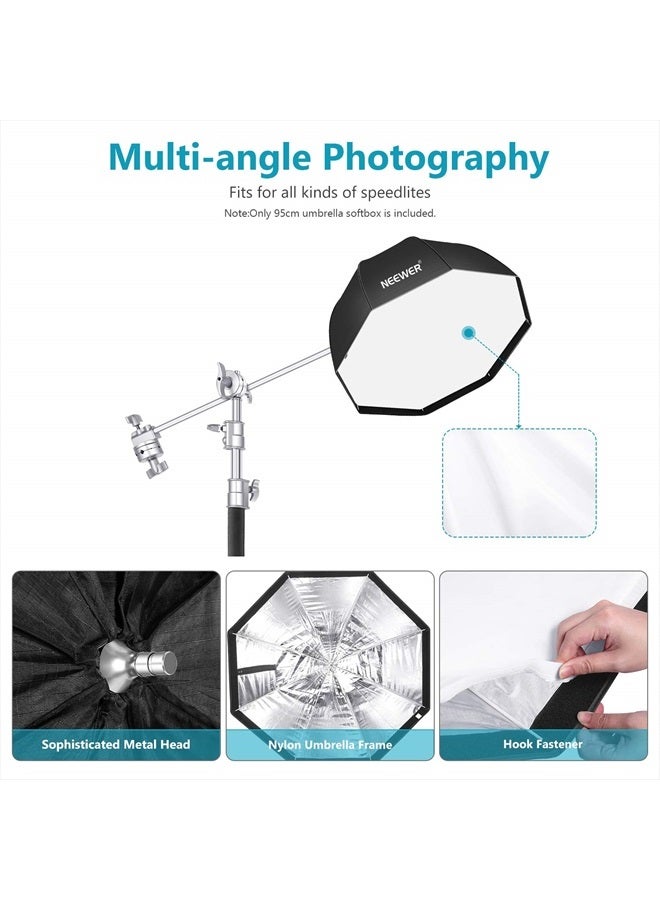 Neewer 37.5inches/95centimeters Octagon Softbox with Carrying Bag Compatible with Speedlite, Studio Flash, Portable Umbrella Soft Box for Photo Studio Portrait Product Photography - Image 5