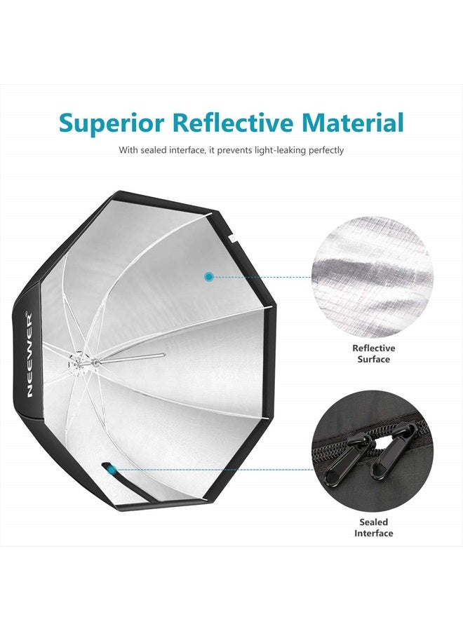Neewer 37.5inches/95centimeters Octagon Softbox with Carrying Bag Compatible with Speedlite, Studio Flash, Portable Umbrella Soft Box for Photo Studio Portrait Product Photography - Image 3