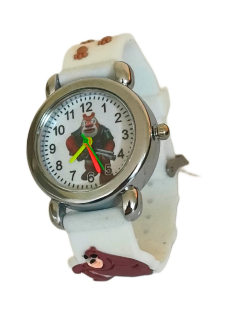 Cartoon character Kids rubber strap colored wrist watch