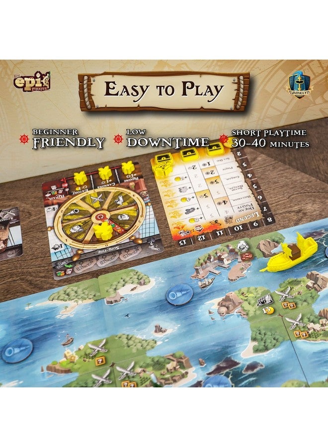 Gamelyn Games Gamelyn Tiny Epic Pirate Board Game - Notorious Pirate Ship Board Games, Strategic Board Games For Adults, With Rulebook, 210 Game Pieces, And 7 Ships, Blue - Image 3
