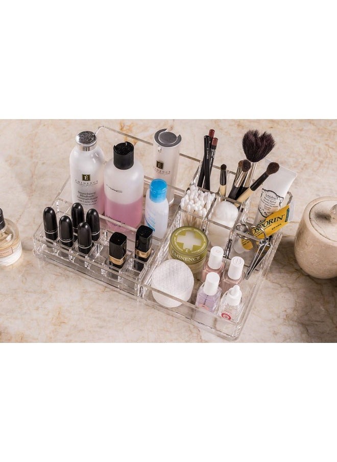 Lifestyle-You - Luxury Acrylic Cosmetics Organiser Tray With Removable Lipstick Holder - Image 1