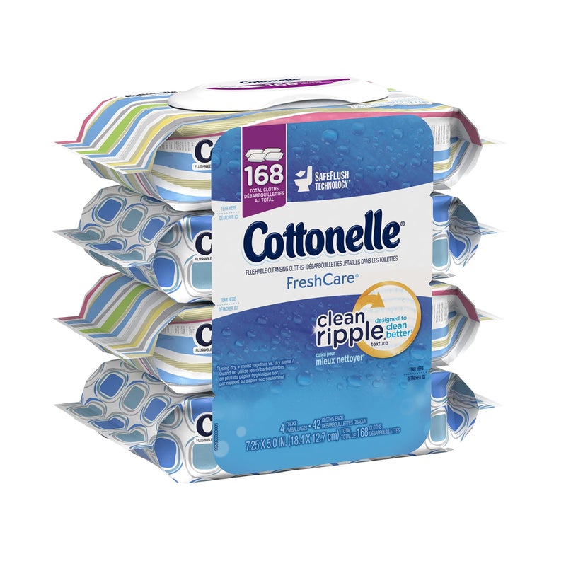 Cottonelle Fresh Care Flushable Cleansing Cloths, 42 Sheets, Count of 4 (packaging may vary) - Image 2